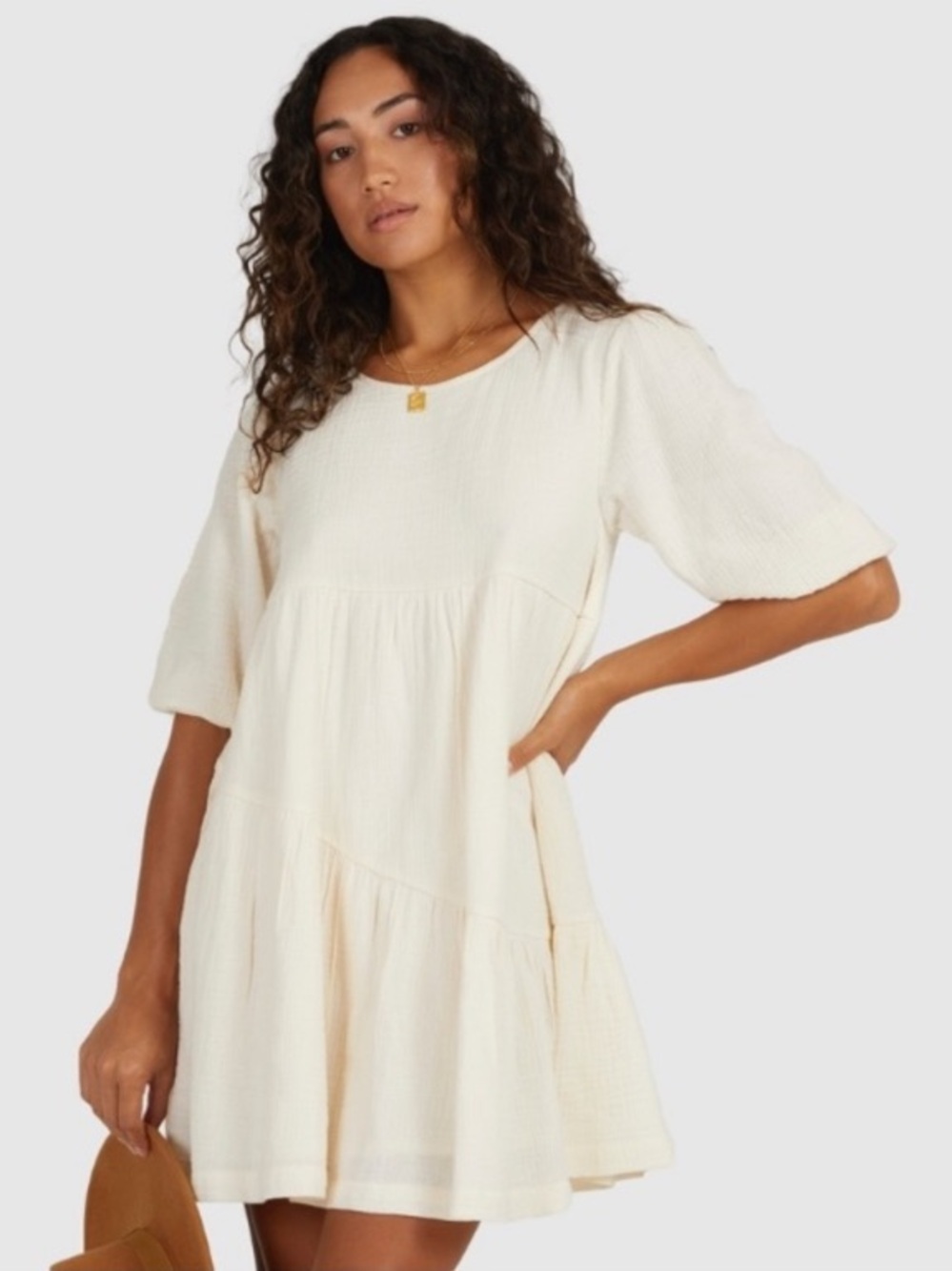 BILLABONG - VALENTINE DRESS - SALT CRYSTAL - Babydoll Open Back Dress - Size XL